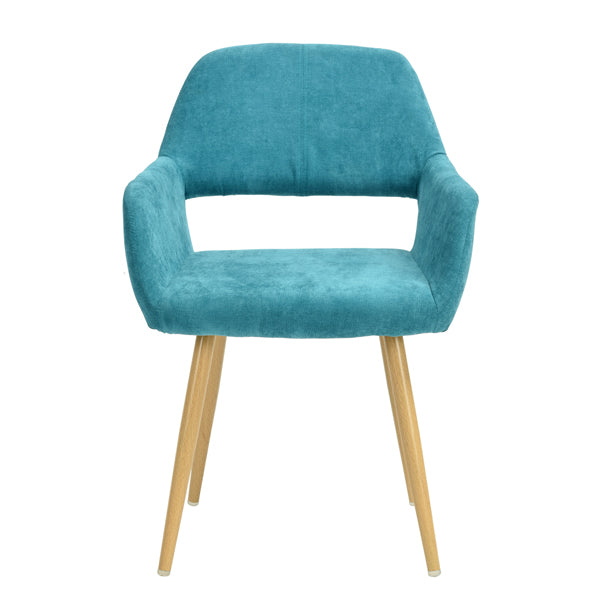 SILLA CROMWELL TELA CHENILLE  VERDE AQUA