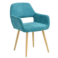 SILLA CROMWELL TELA CHENILLE  VERDE AQUA