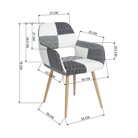 SILLA CROMWELL PATCHWORK TELA